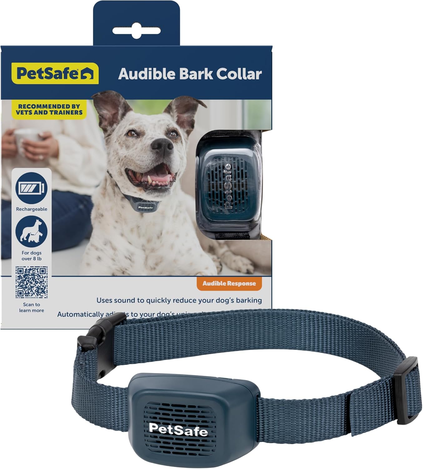 PetSafe Audible Bark Collar - Discourages Excessive Barking - SoundBurst Technology - Waterproof Design - Rechargeable Battery - Fits Dogs Over 8 lbs - Indoor & Outdoor Use