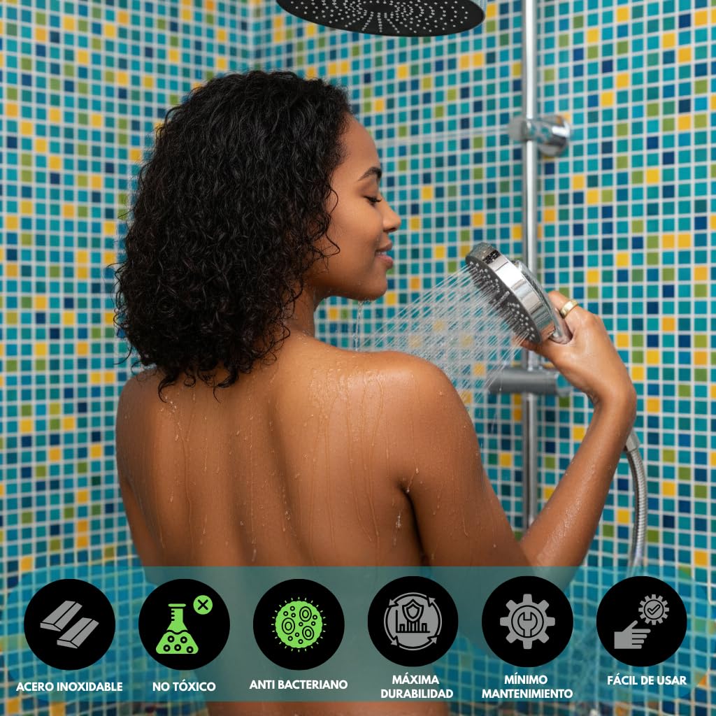 Columna Ducha Rociador y Ducha de Mano Termostatica | Ducha con Grifo con Fácil Instalación · Grifo Ducha Termostatico · Altura Regulable · Ducha Diseño Moderno Cromado
