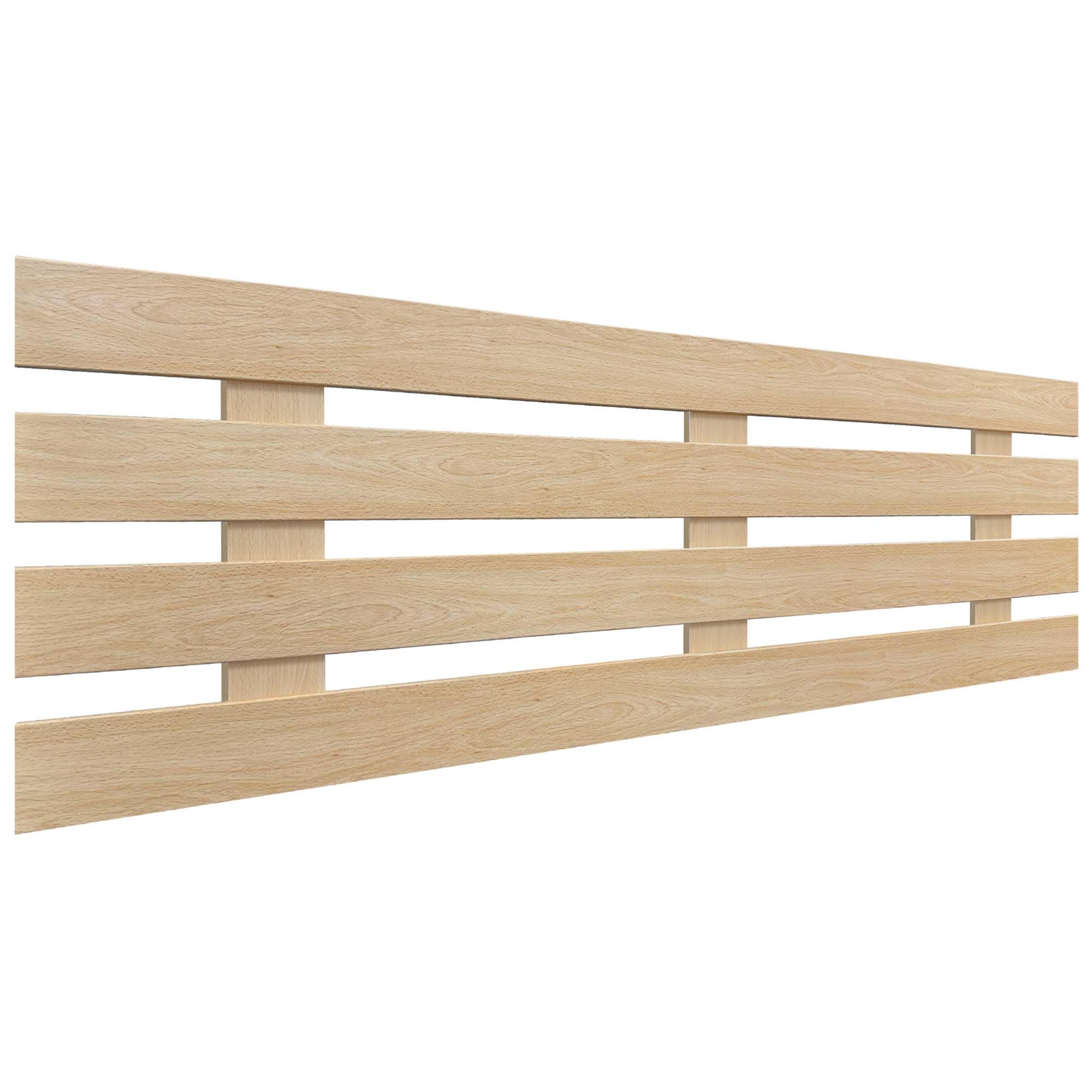 DHOME Cabecero de Madera Horizontal 4 DM Reciclado Estilo Palet Dormitorio Cama Moderno Herrajes incluidos (Madera Natural, 140cm)