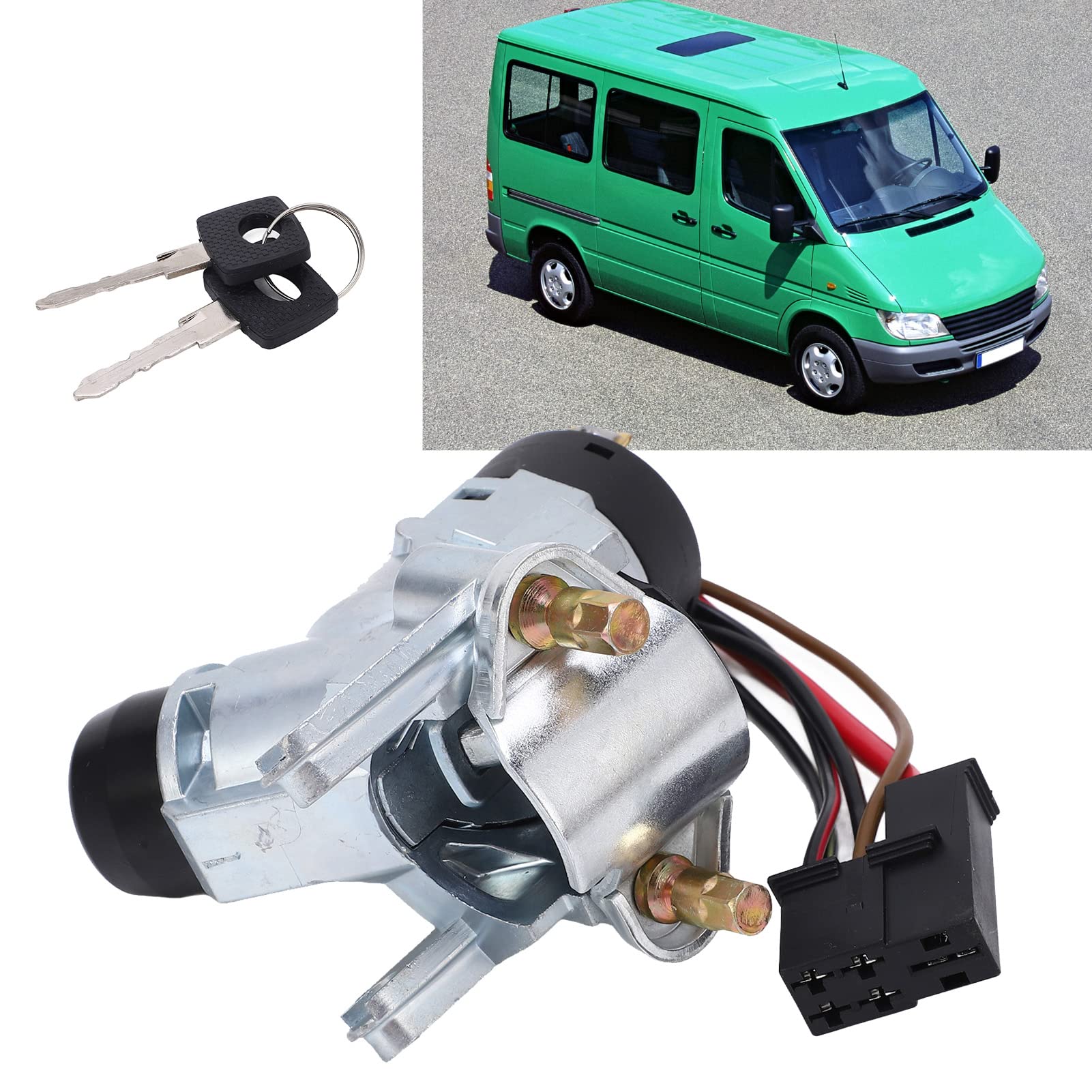 Commutateur de Démarrage D'allumage, Démarreur de Commutateur de Clé de Démarrage D'allumage Avec 2 Clés 000 545 81 08 Remplacement Pour MERCEDES‑BENZ SPRINTER