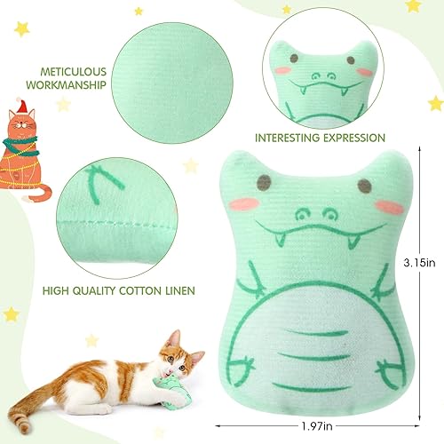 Vista 8 de Gejoy 20 piezas de juguetes de hierba gatera para gatos de interior, juguetes para masticar, encantadores gatitos con hierba gatera entretenidos e