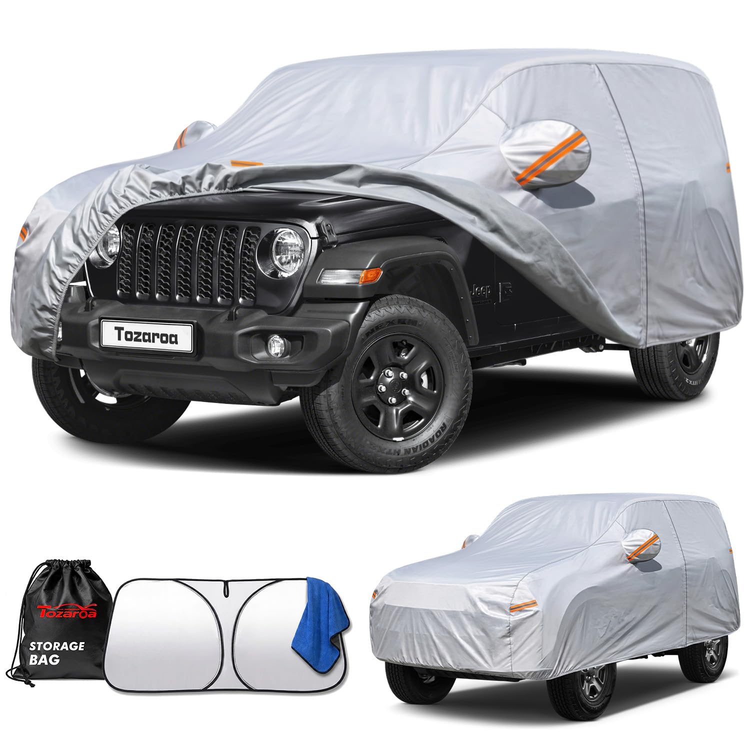 Car Cover Waterproof All-Weather,Heavy-Duty Outdoor Full Exterior Automobiles Sedan/Coupe (Length 186-193 inch) with Windshield Sun Shade Universal Fit Ford Mustang,Chevy Camaro/Corvette etc — view 26
