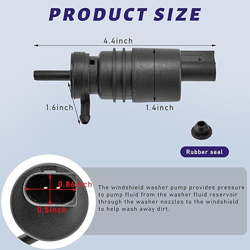 Miniatura 2 de Bomba de limpiaparabrisas con ojal, bomba de líquido para limpiaparabrisas delantero, repuesto OEM 67128362154 67128377612, accesorios de automóvil