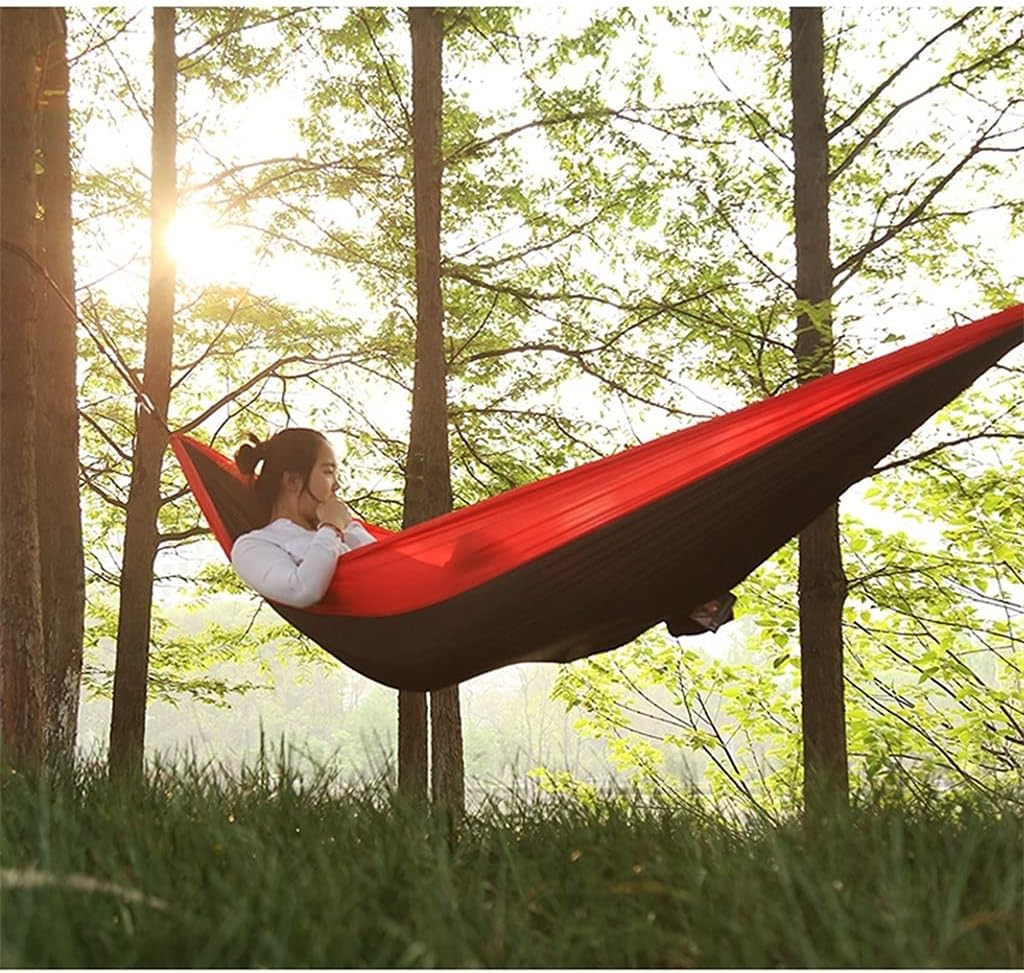 Portable Hammock, Double Camping Hammock, Nylon Hammock, Outdoor Leisure Hammock, Extra Wide Hammock (B)