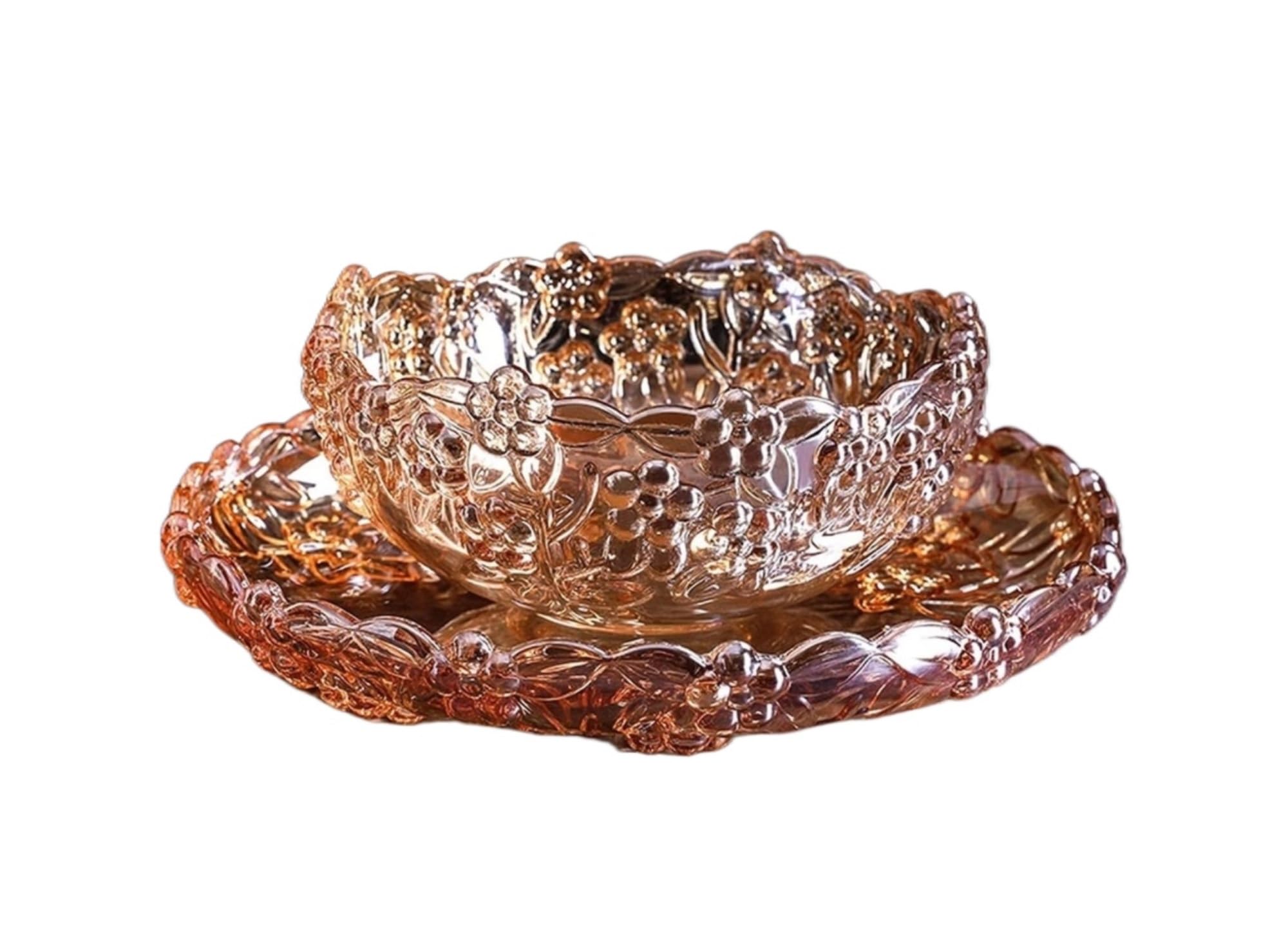 IROEJT Fruit Bowls Fruit Bowl Set Of 2 Glass Fruit Bowl Elegant Fruit Dish Home Office Wedding Decorative Fruit Snack Dessert Vegetable