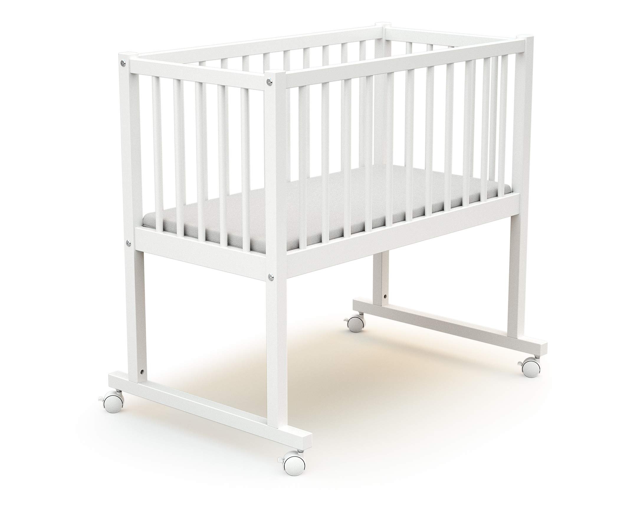 AT4 - Culla bambini ESSENTIEL legno - Bianco - 40 x 80-86 x 45 x 80 cm