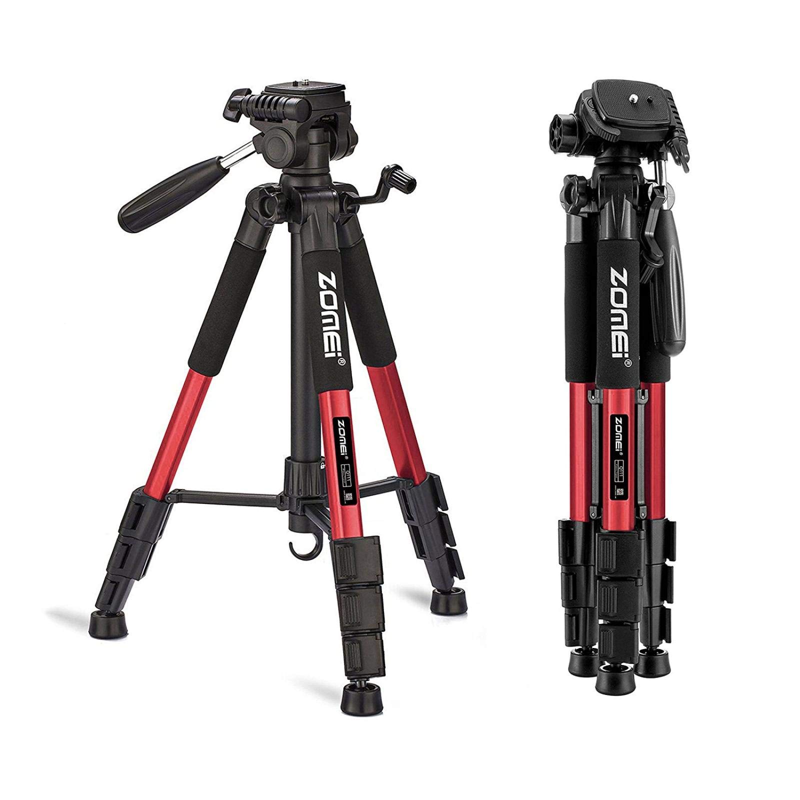 Tripod Camera Tripods,55" Red Tripod Stand for Camera Phone,Lightweight Portable Travel Aluminum Professional Tripod Stand with Carry Bag for DSLR,Canon,Nikon,Sony and DV Video,Max Load 6.6lbs