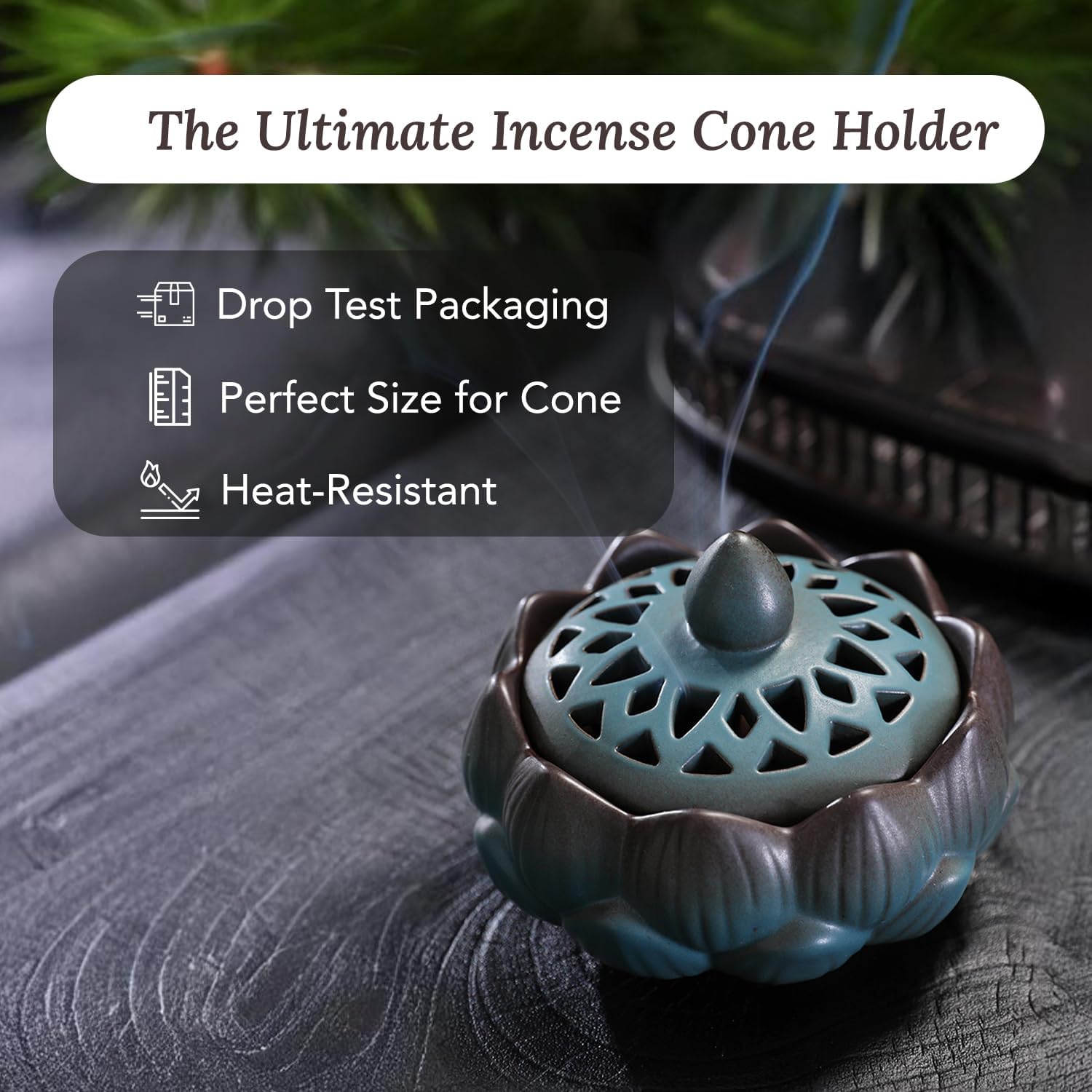 Ekhasa Ceramic Dhoop Dani Loban Burner Holder Stand for Home | Dhup Kapoor Dani for Puja | Sambrani Dhoop Holder | Dhuni Burner Samrani Dhoop Batti Stand for Pooja | Dhup Stand Incense Oud Burner