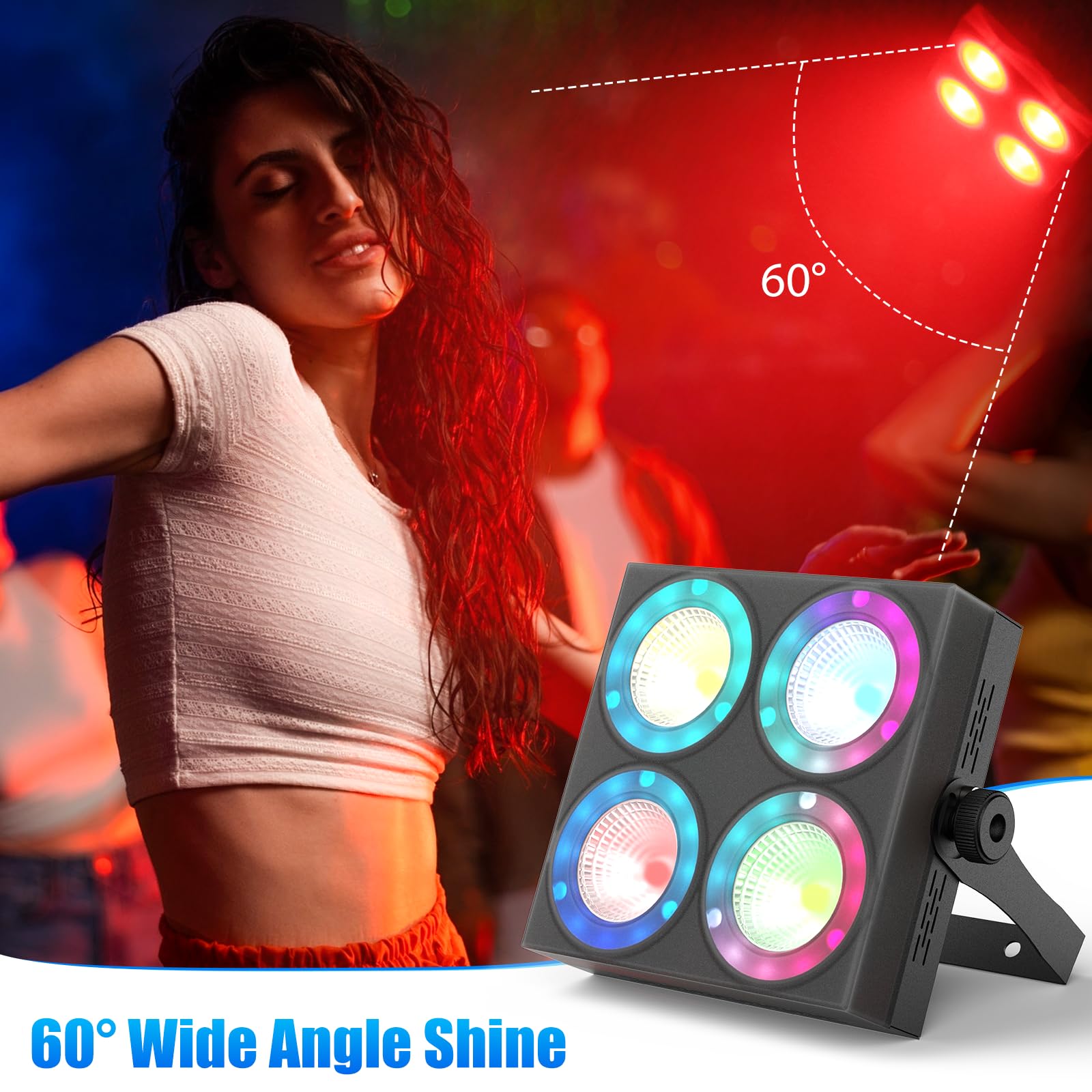 80 W RGBW LED Par Scheinwerfer, 66CH DMX Bühnenlicht Wall Wash Licht mit Auto/Sprachsteuerung Discolicht für party DJ Bar KTV Geburtstage Clubs Ausstellungen Fotografie