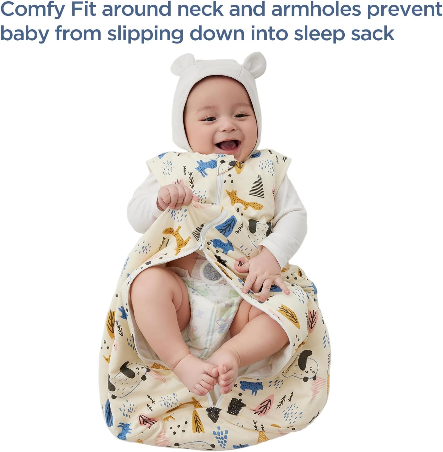 Duomiaomiao Baby Sleep Sack 100% Organic Cotton Lightweight Breathable Comfy Toddler Sleeping Sack