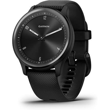 Garmin vívomove Sport - Montre connectée à aiguilles mécaniques et écran tactile - Gray avec bracelet noir - Boîtier 40 mm