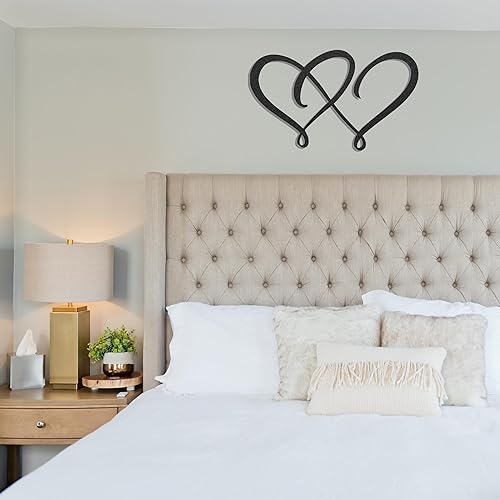 Miniatura 1 de Badger Steel USA - Doble Corazón - Arte de pared de metal - 25" X 15" - Negro