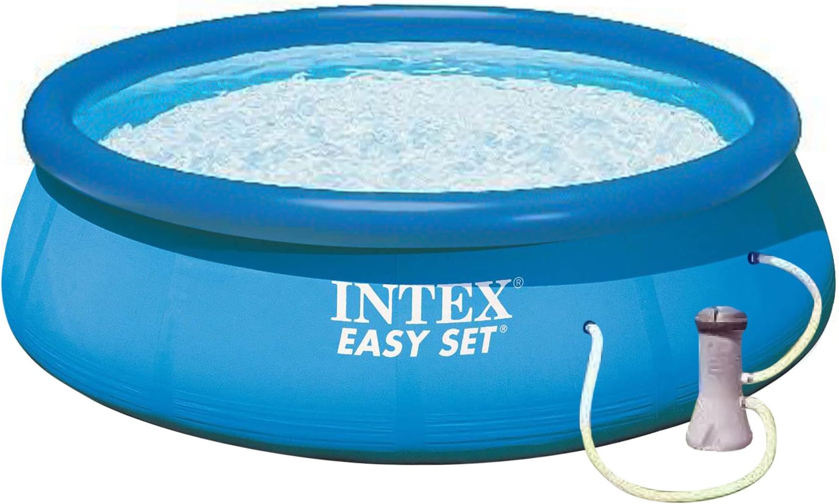 Intex 12 Foot by 30 Inch Easy Set Inflatable above Ground Swimming Pool with 530 GPH Krystal Clear Filter Pump for Children and Adults, Blue
