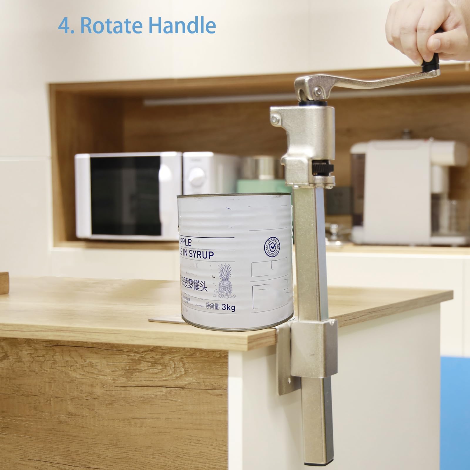 Abrelatas comercial resistente para latas grandes, abrelatas industrial para latas grandes, abrelatas manual de acero inoxidable, abrelatas de mesa de restaurante, latas #10 de hasta 11
