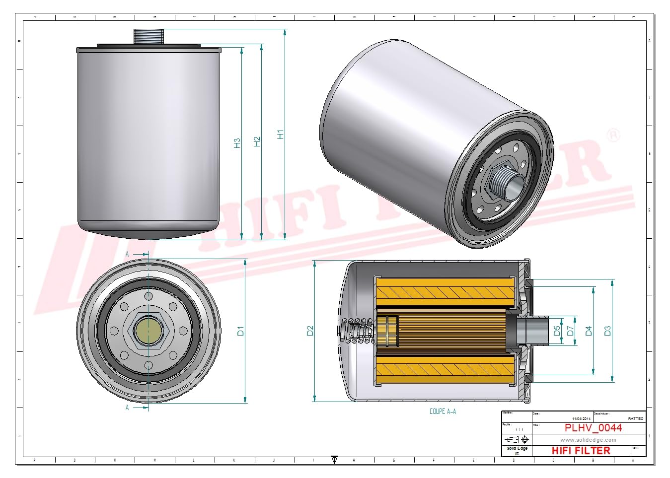 HIFI FILTER Hydraulikfilter SH 62033 kompatibel mit SPH 9247, HF8084