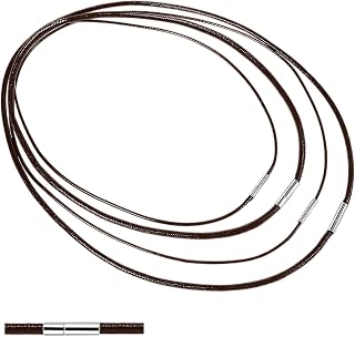 Brown Cord Necklace, 4pcs DIY Woven Wax Rope Chain for Pendant, 1.5/3mm Width, 16”18" 20" 22" Brown Fake Leathers Cords with Clasp, Beading Cords and Threads for DIY Jewelry Making