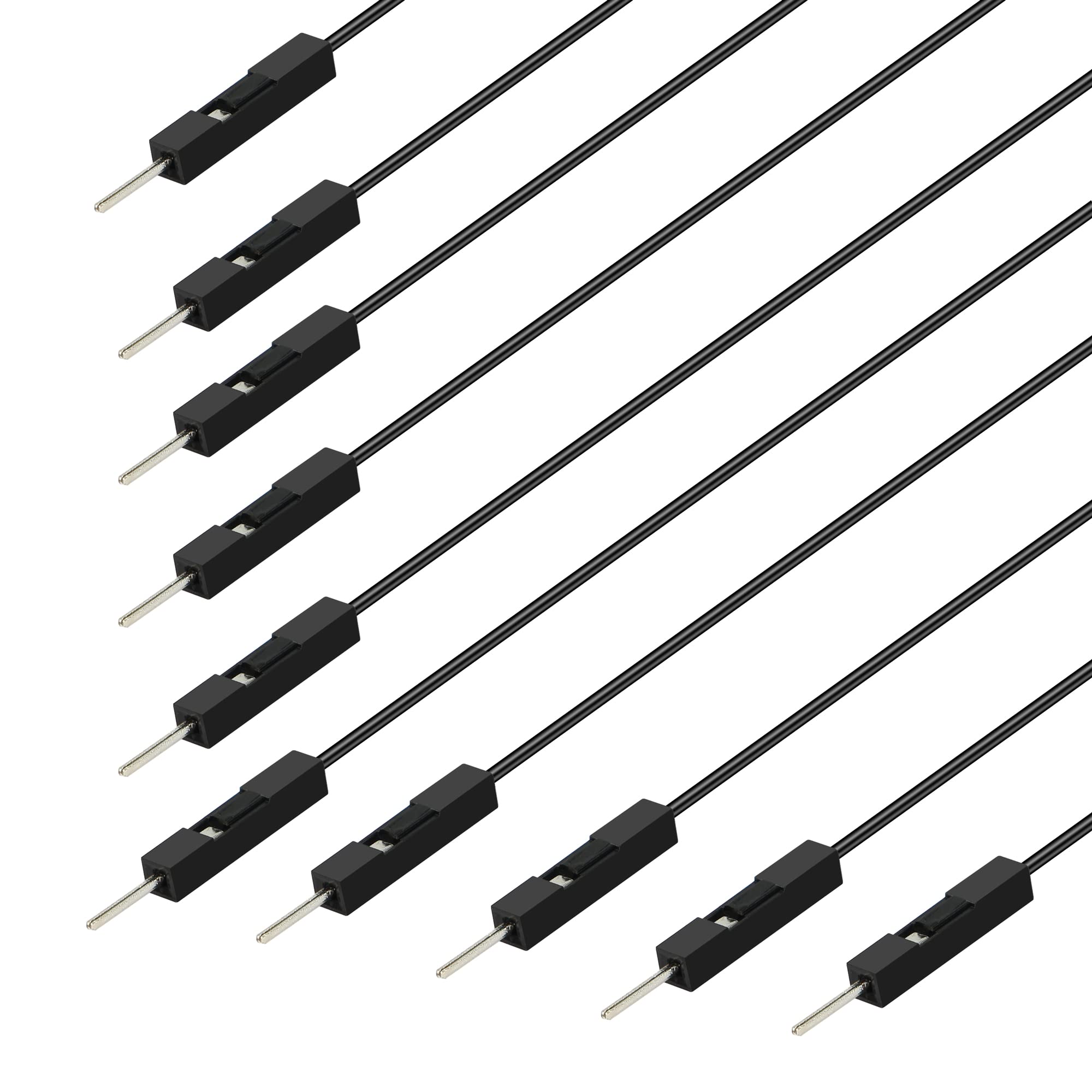 GELRHONR 10Pcs Cavo Dupont 2 Pin Singolo Femmina a Doppio Maschio Ponticello per PC Scheda Madre Potenza Diodo Emettitore di Luce - Nero