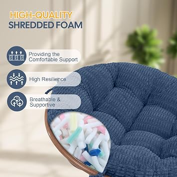 idee-home Papasan Chair, Xio Light Blue