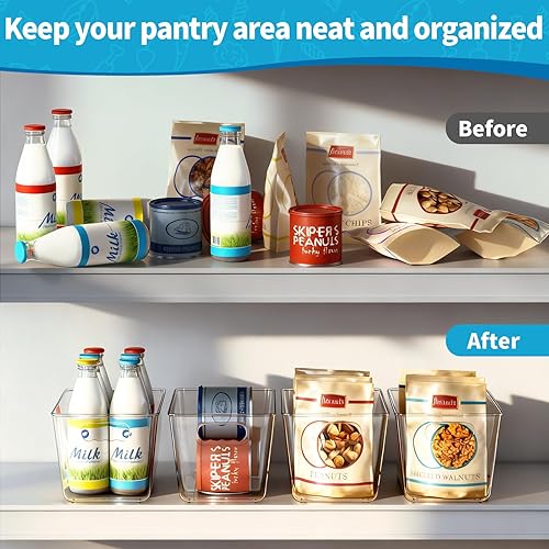 Miniatura 7 de Contenedores organizadores de despensa transparentes, organizadores de plástico y contenedores de almacenamiento, organizador de gabinete,