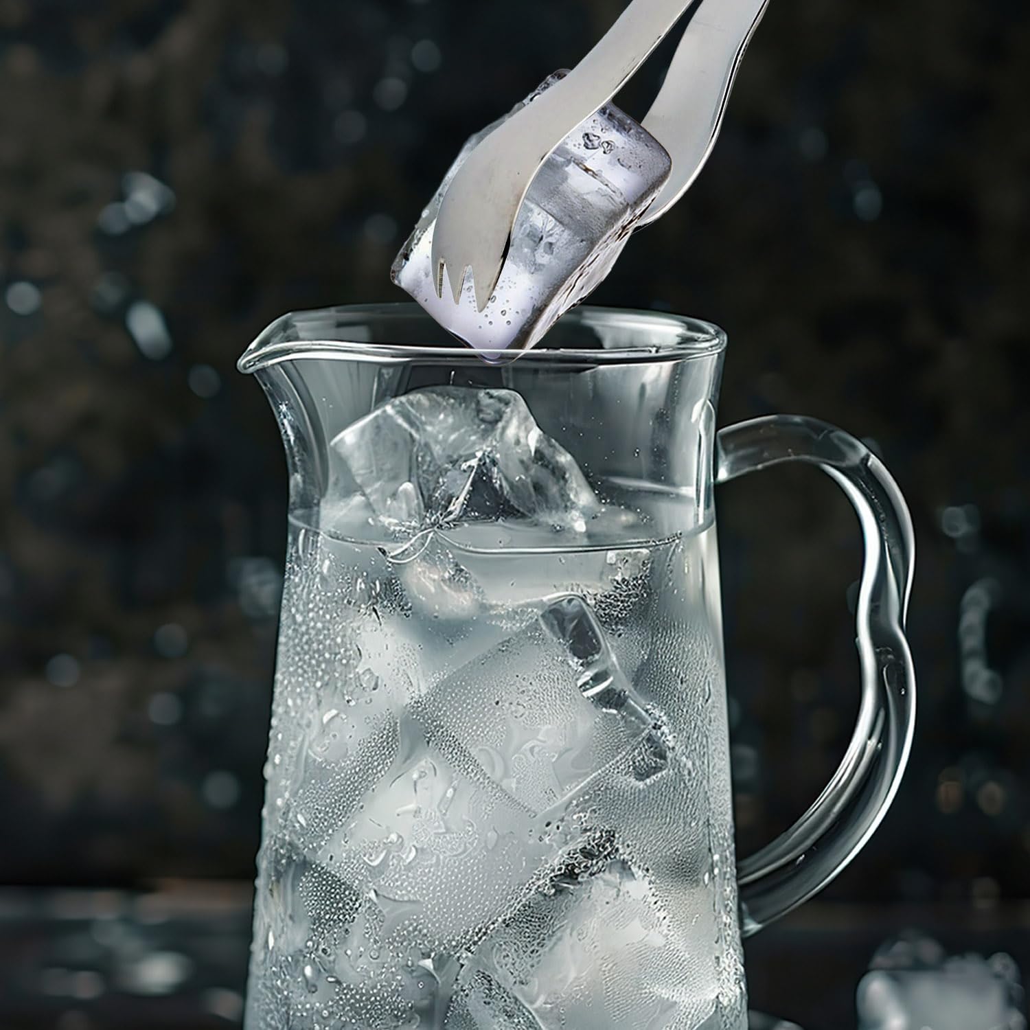 HIC Kitchen Ice Tongs, 18/8 Stainless Steel, Spring-Action Design, 6-Inch