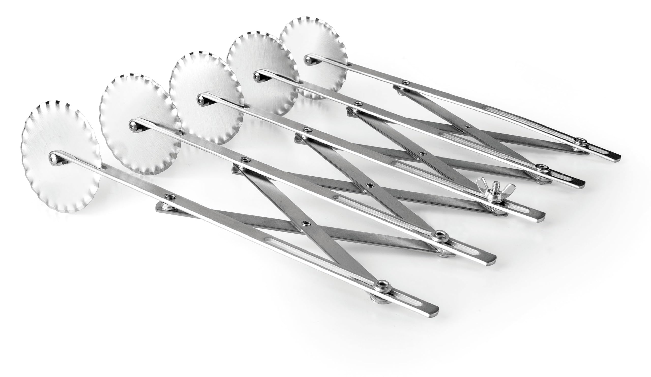 LACOR 68247 5-Wheel Extendable Wavy Pastry Cutter, Stainless Steel