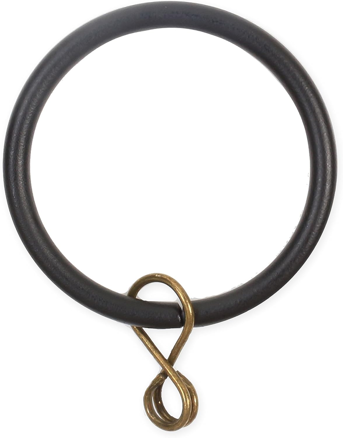 White Hinge 20x Large 35mm Black Metal Curtain Rod Rings Hanging Pole