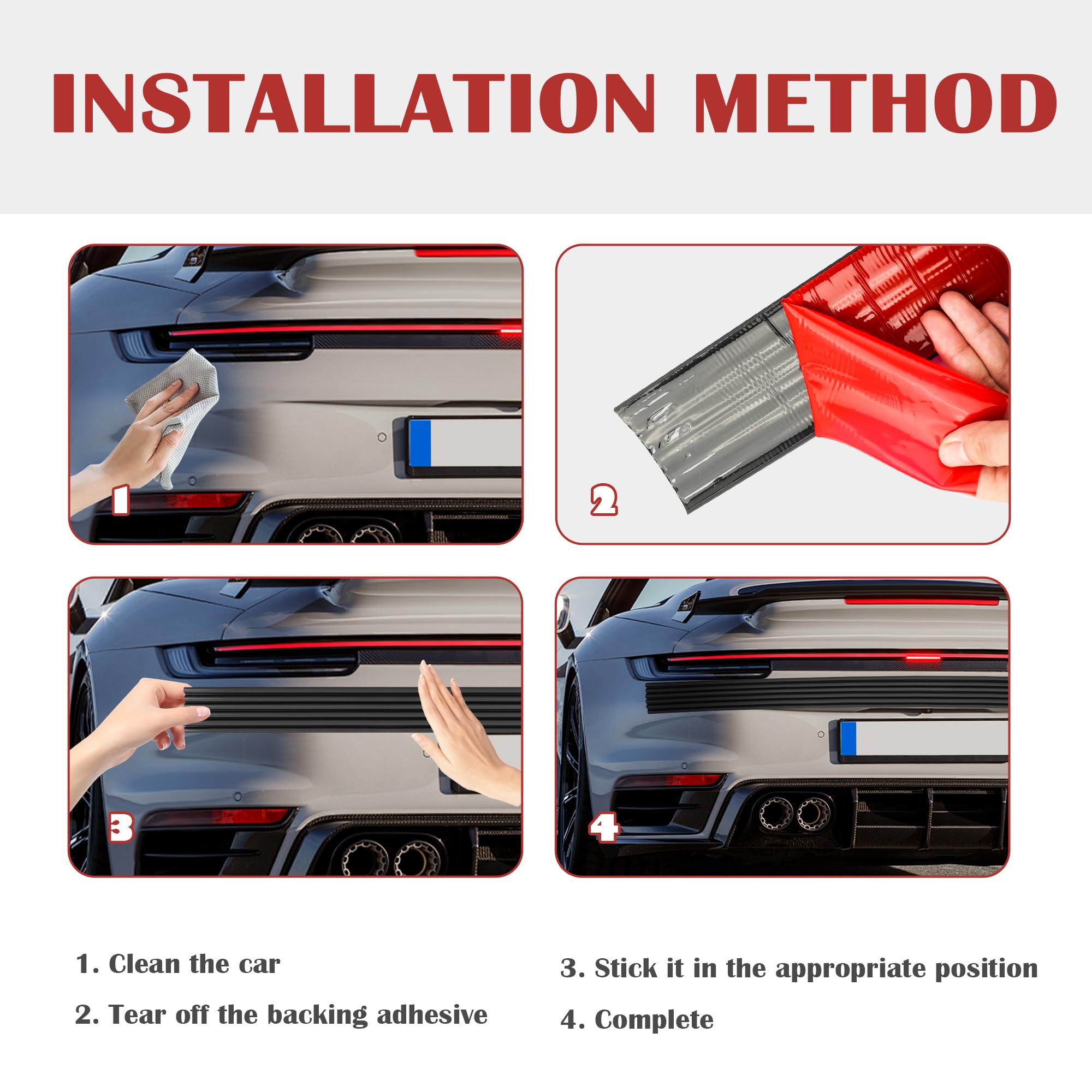 Car Bumper Protector Guard,Wavy Rear Bumper Protector for Anti-Scratch & Anti-Collision,Rear Front Bumper Guard with Strong Adhesive Backing Suitable for SUV,Car,Truck