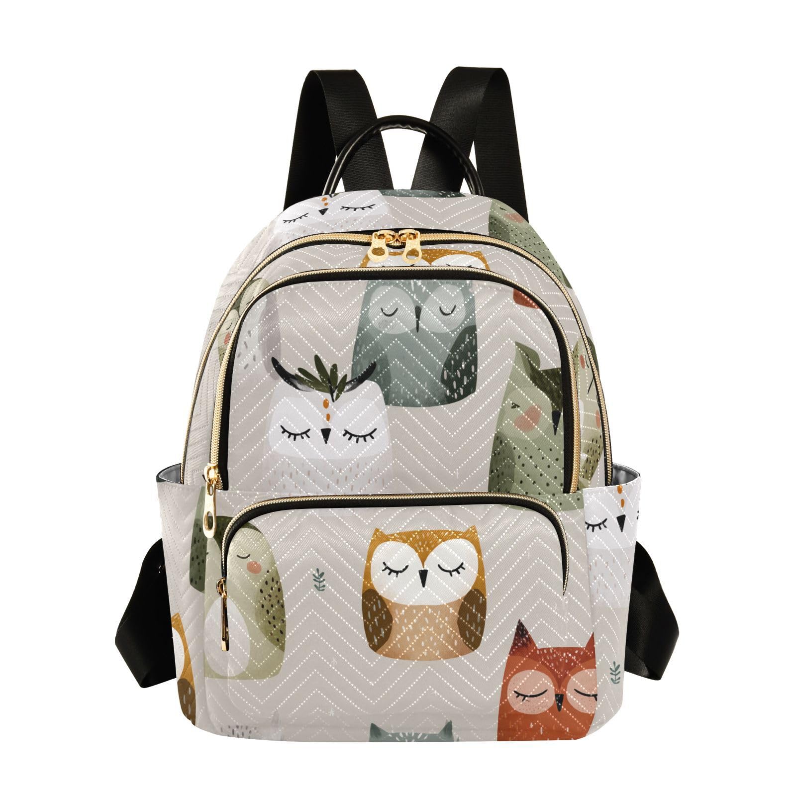 Mochila de búho beige para evitar dolor de espalda en viajes 8