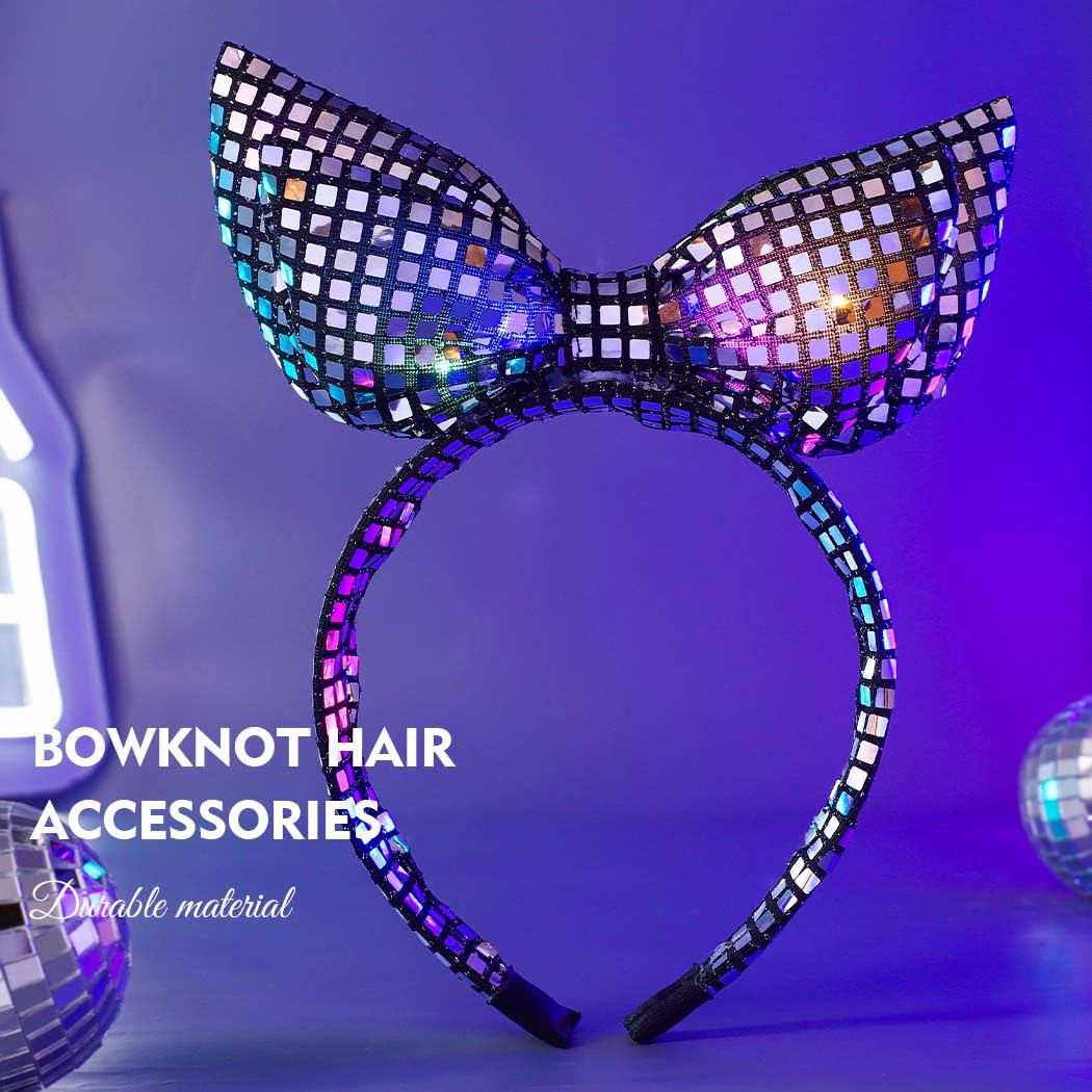 Reaky Headband Bowknot Hairband Black Hair Hoops Party Headbands Festival Costume Hair Accessories for Women - Image 2