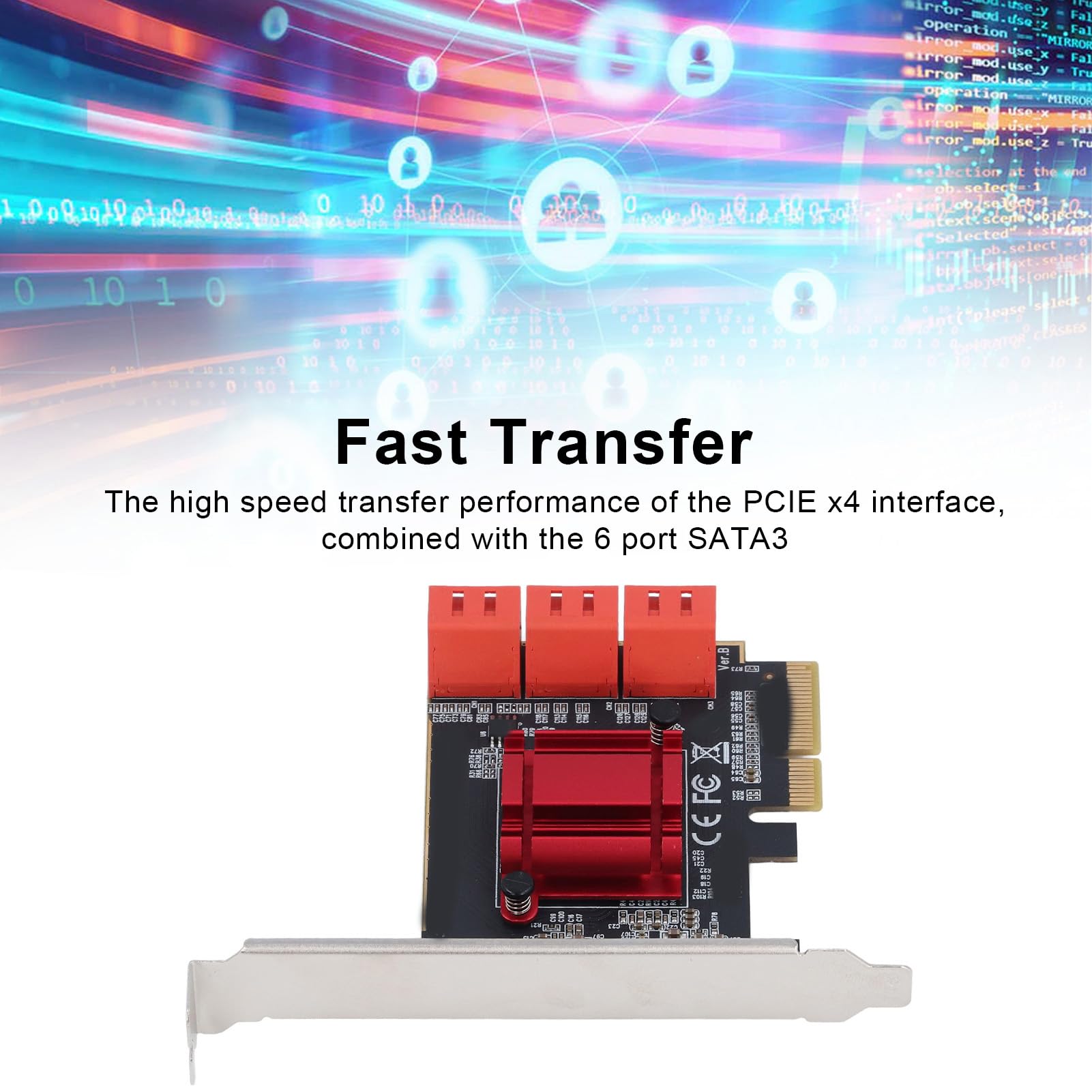 Scheda PCIe 3.0 X4 a 3 Scheda di Espansione Portatile PCIe a Ad Alta velocità ASM1166 a 6 Porte per PC (#1)