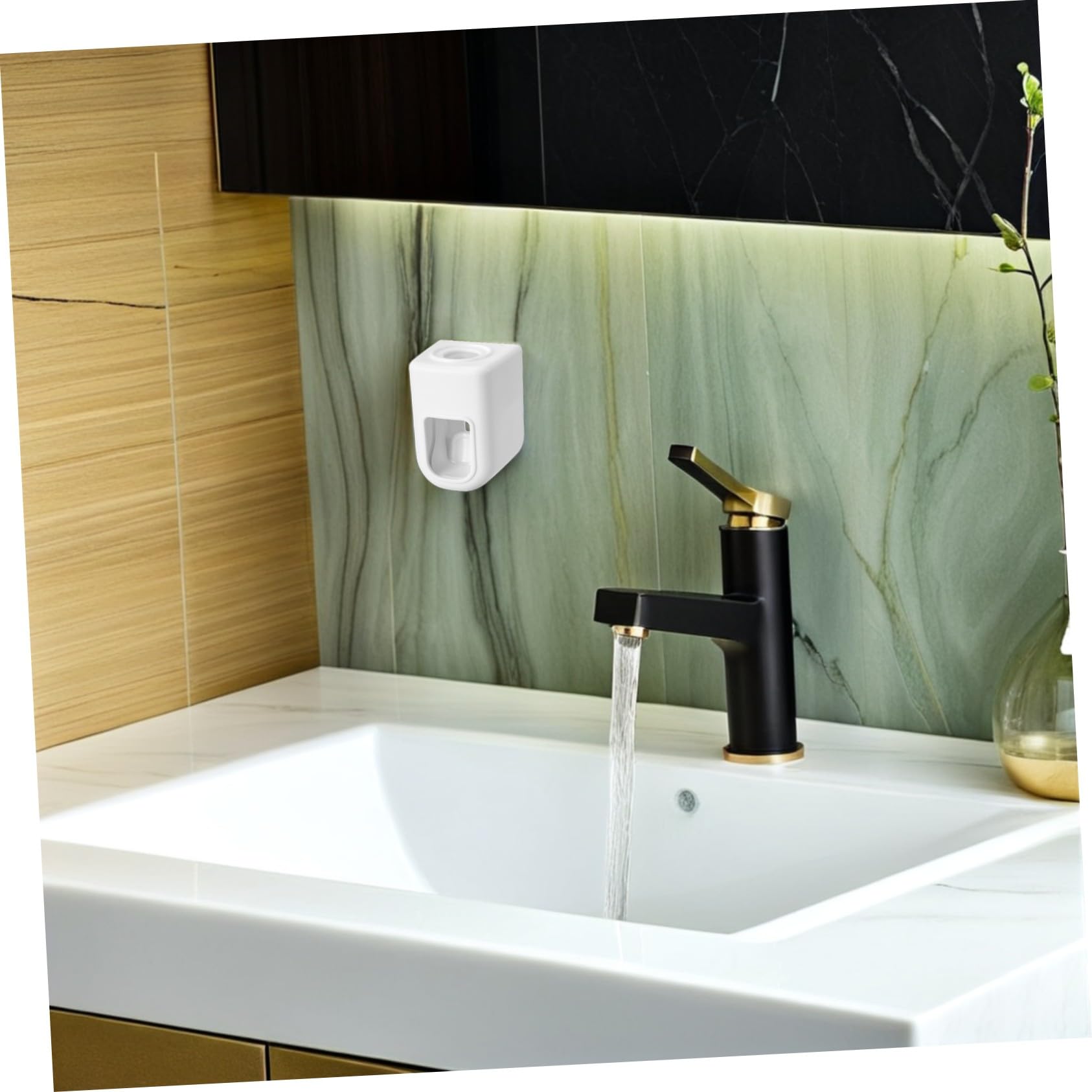 4 Piezas Dispensador Automático de Pasta de Dientes Montado Pared Exprimidor Plástico para Baño Soporte para Adultos Organizador