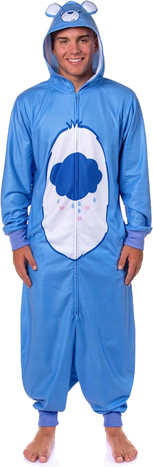 Mad Engine Care Bears Hooded Union Suit Footless One Piece Costume Pajama For Men or Women