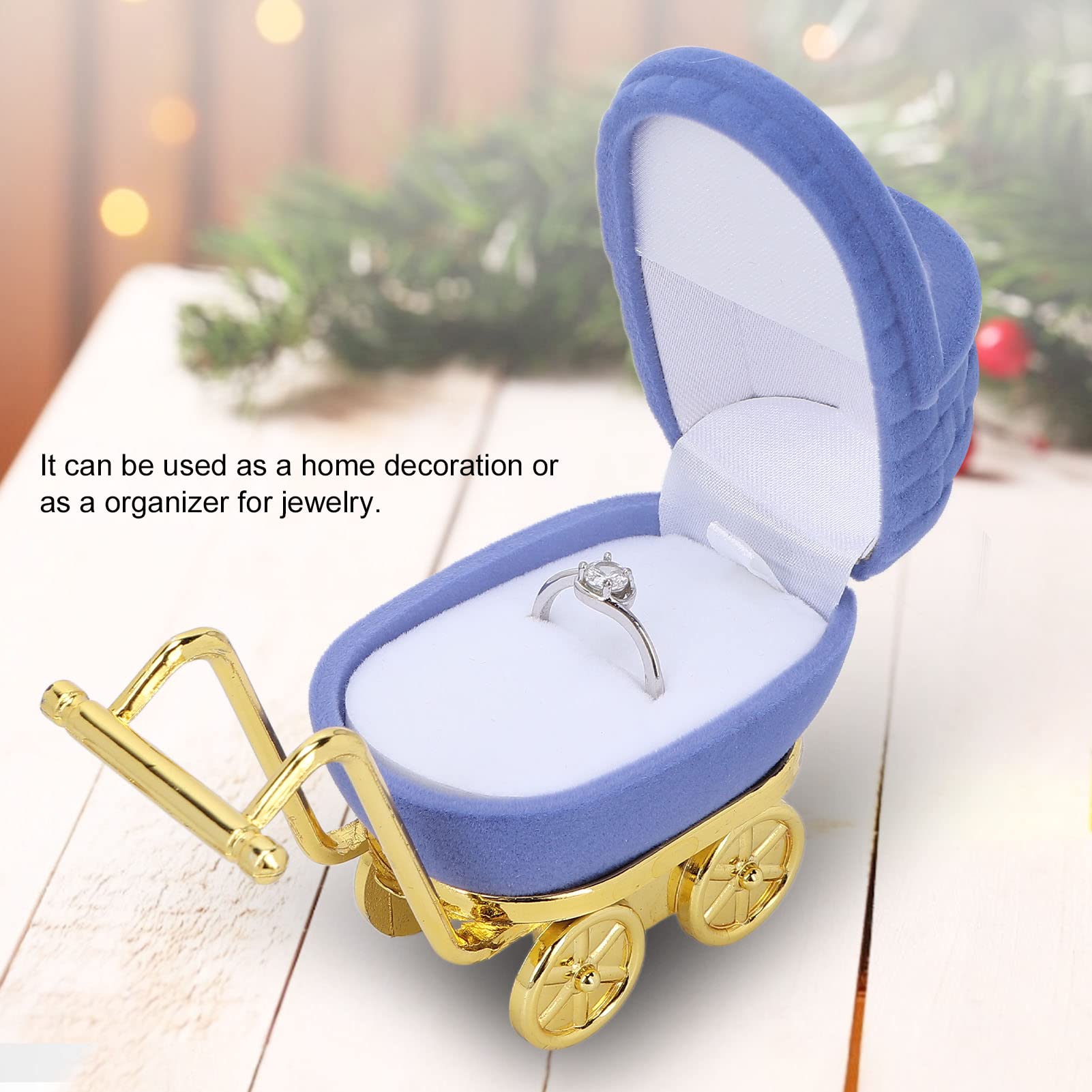 Schmuckbox, kleine Retro-Kinderwagen-Box mit sem Beflockungsfutter fr  Babyzhne fr Ringe Ohrringe (blau) : Amazon.de: Fashion