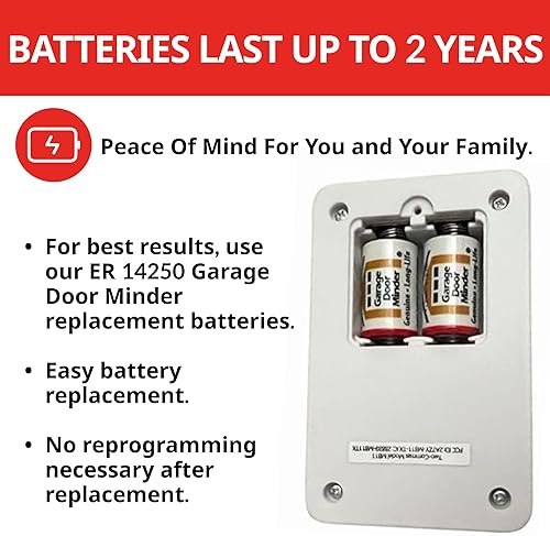 Miniatura 4 de Garage Door Minder® Paquete combinado de 2 puertas + 2 habitaciones. 100% inalámbrico. Sin Wi-Fi. Sistema de monitor y alerta en el hogar. Se