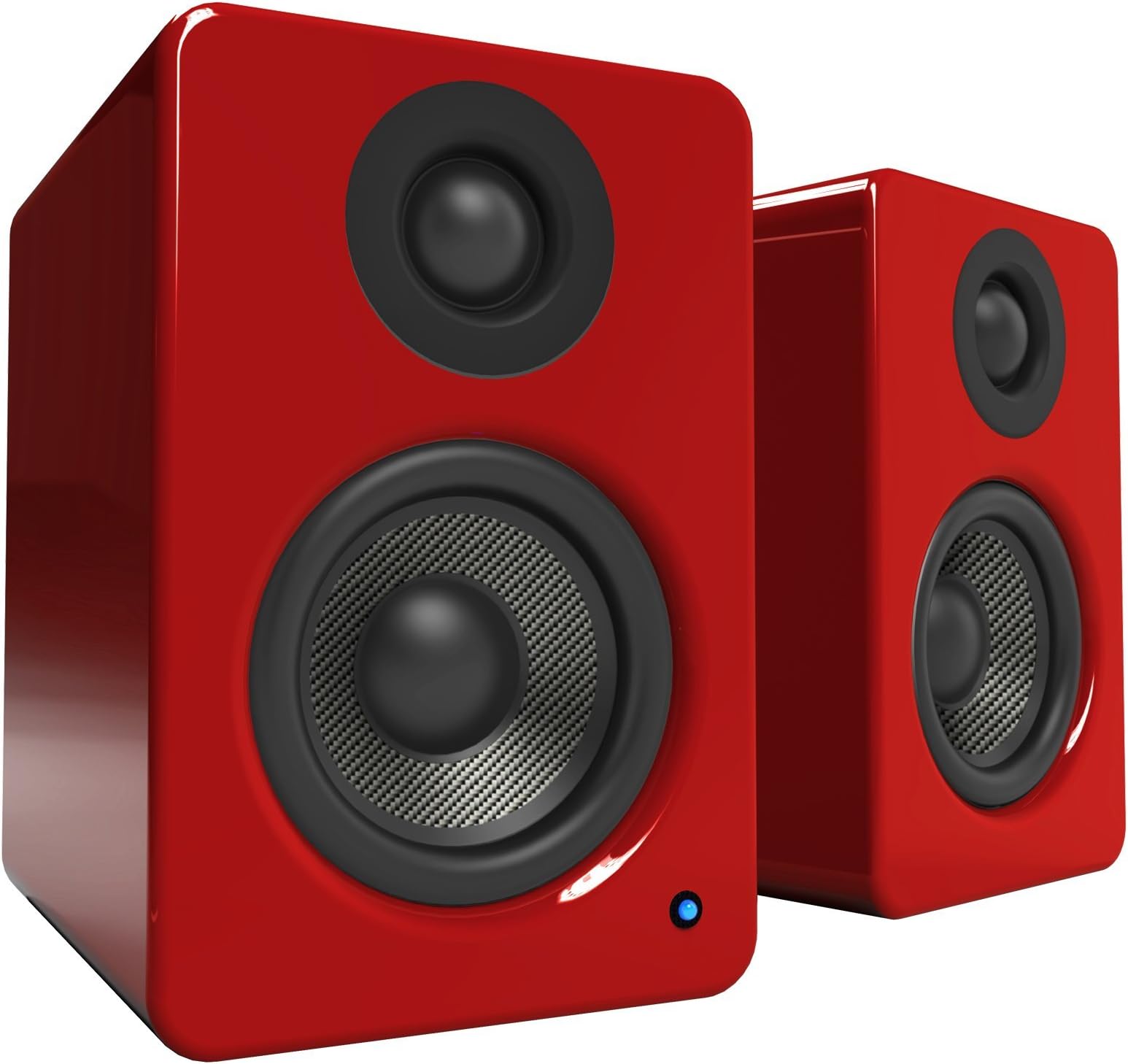 Kanto YU2 Powered Desktop Speakers - 3" Composite Driver, 3/4" Silk Dome Tweeter, Built-in USB DAC- Gloss Red (Renewed)