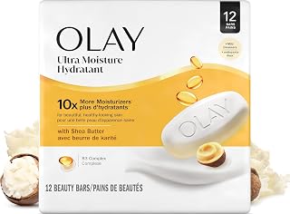 Olay Beauty Bar, Ultra Moisture,10x More Moisturizers, Nourishing Conditioners, Smooth & Gentle on Skin, Vitamin B3 Complex, For All Skin Types, Shea Butter Scent, 3.17 oz, (Pack of 12)