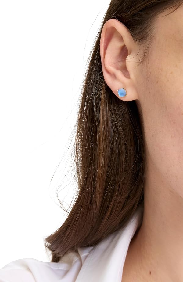kate spade new york 6mm Square Studs, Blue Gold. by kate spade new york - Image 3