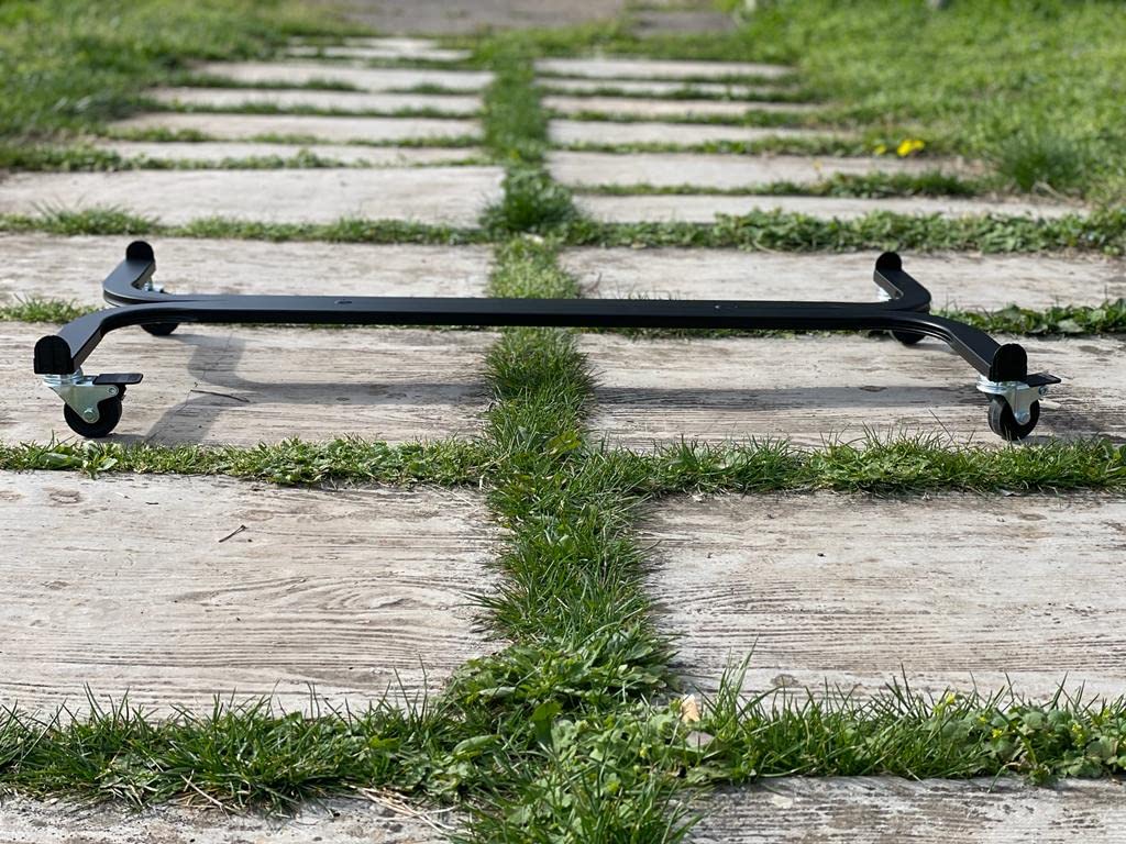 Tecnokit: Carro portaplantas, varias dimensiones, con ruedas industriales de 5 cm de diámetro, estructura de acero, apto para interiores y exteriores, jardinería. (Rectangular 100 cm, negro)