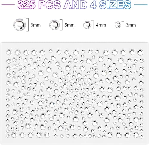 Miniatura 3 de Gemas faciales autoadhesivas para festivales, diamantes de imitación para maquillaje, cabello, ojos, uñas, manualidades (colorido)