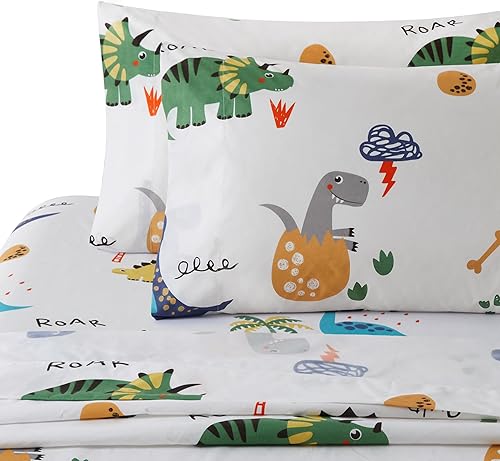 Miniatura 3 de Marina Decoration Juego de sábanas de 3 piezas de 3 piezas de mezcla de algodón de percal de 600 hilos con estampado lindo y suave de bolsillo