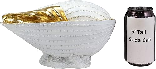 Miniatura 5 de Ebros 10 pulgadas de largo Golden Nautical Ocean Nautilus Mollusc Shell Display Dish Bowl Holder Estatua para joyería popurrí monedas multiuso