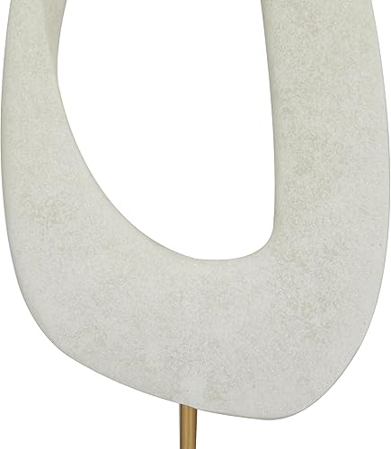 Miniatura 4 de Deco 79 Polystone - Escultura decorativa abstracta recortada para decoración del hogar con soporte de mármol, figura decorativa de 7 x 3 x 20