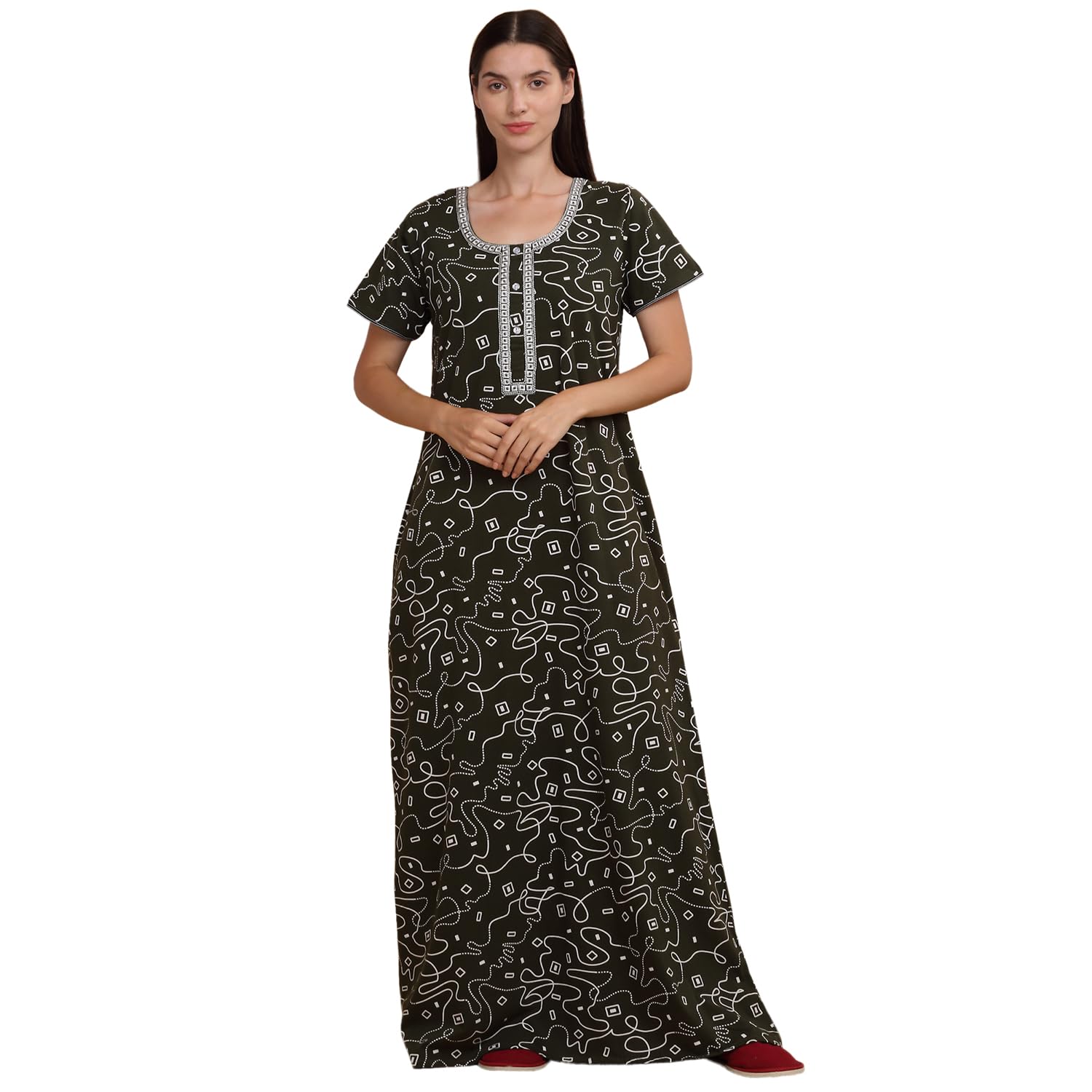 Sweet Dreams Damska bawełniana sukienka nocna Maxi Casual