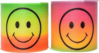 accessories shop Plastic Creative Colorful Magic Spring Coil Toy Printed With Smiley Face To Add More Fun For Kids Set Of 2 Pieces - Multi Color