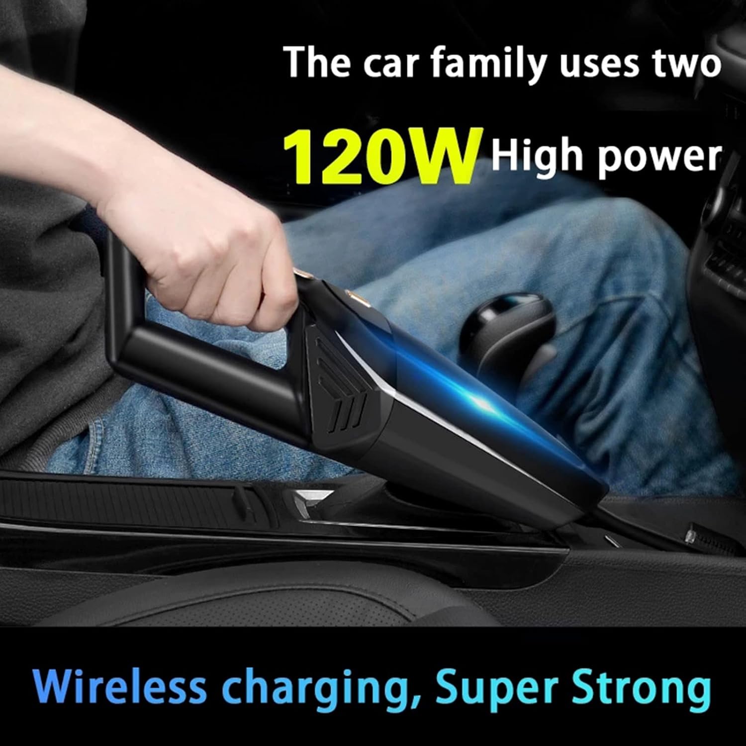 Wireless Car Vacuum Cleaner Small 12V High Power Handheld Portable Car Vacuum Deep Detailing Cleaning Kit of Car Interior with Wet Or Dry,Green