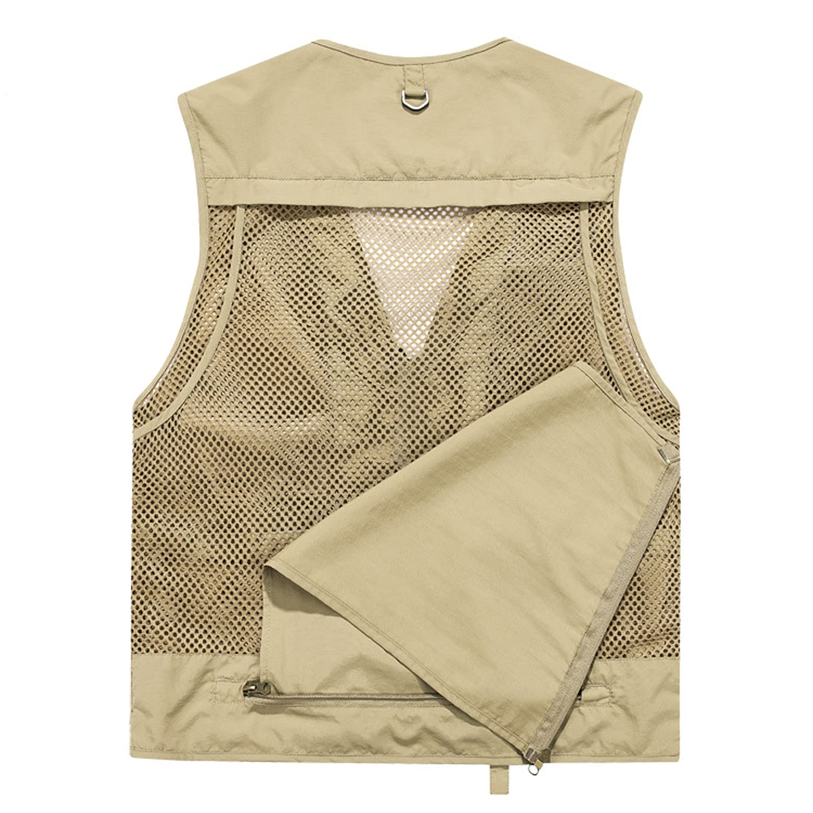Giacche da Uomo Multi Tascabile All'aperto Veloce Asciutto Traspirante per La Pesca Vestito da Pesca Senza Maniche Top Viaggiare Fotografia Capispalla grey-3XL