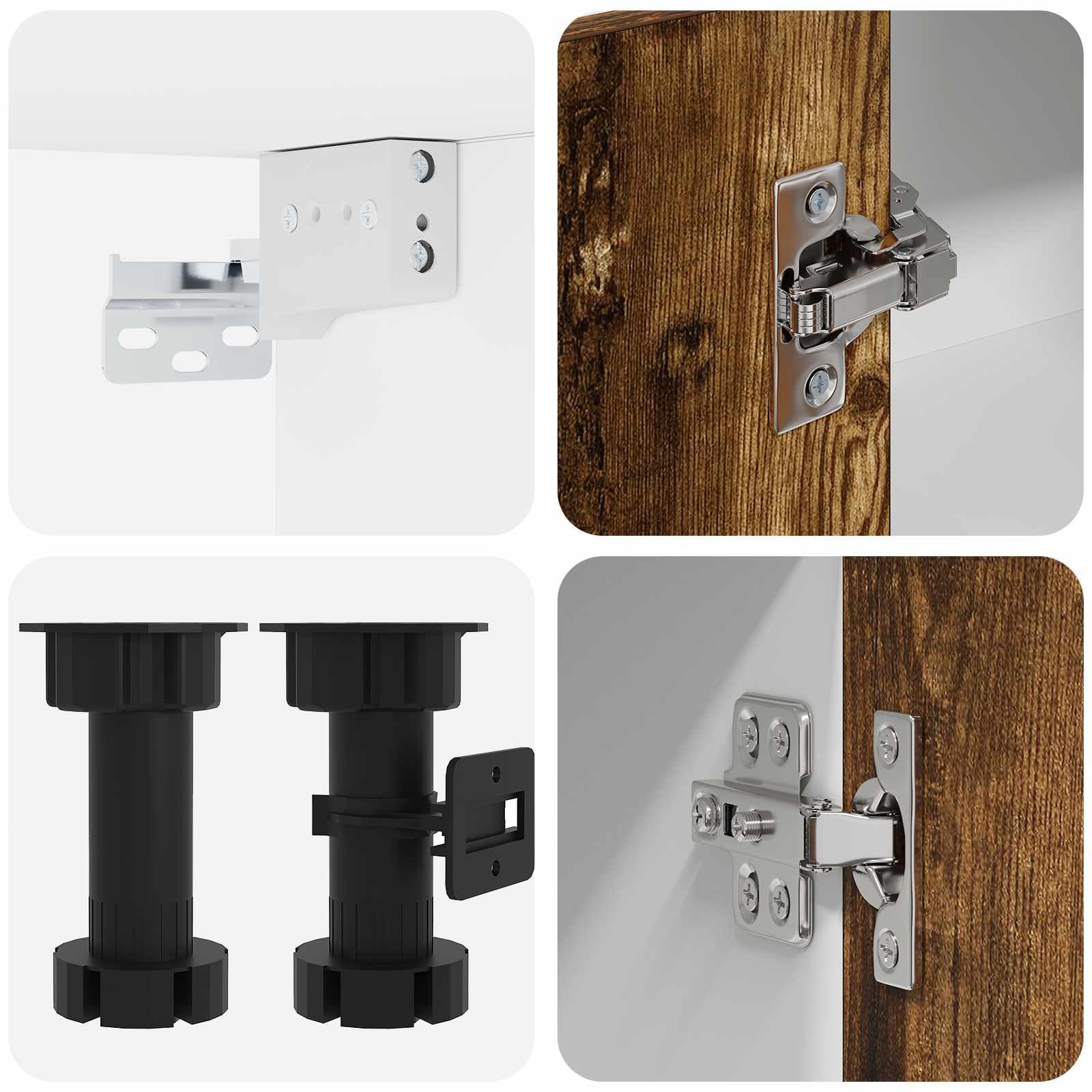 Küchenzeile 8-TLG Lyon Küchenschränke Geräucherte Eiche | Modulare Küchenmöbel aus Holzwerkstoff für Küche und Essbereich mit flexiblen Stellfüßen und Wandhalterung.