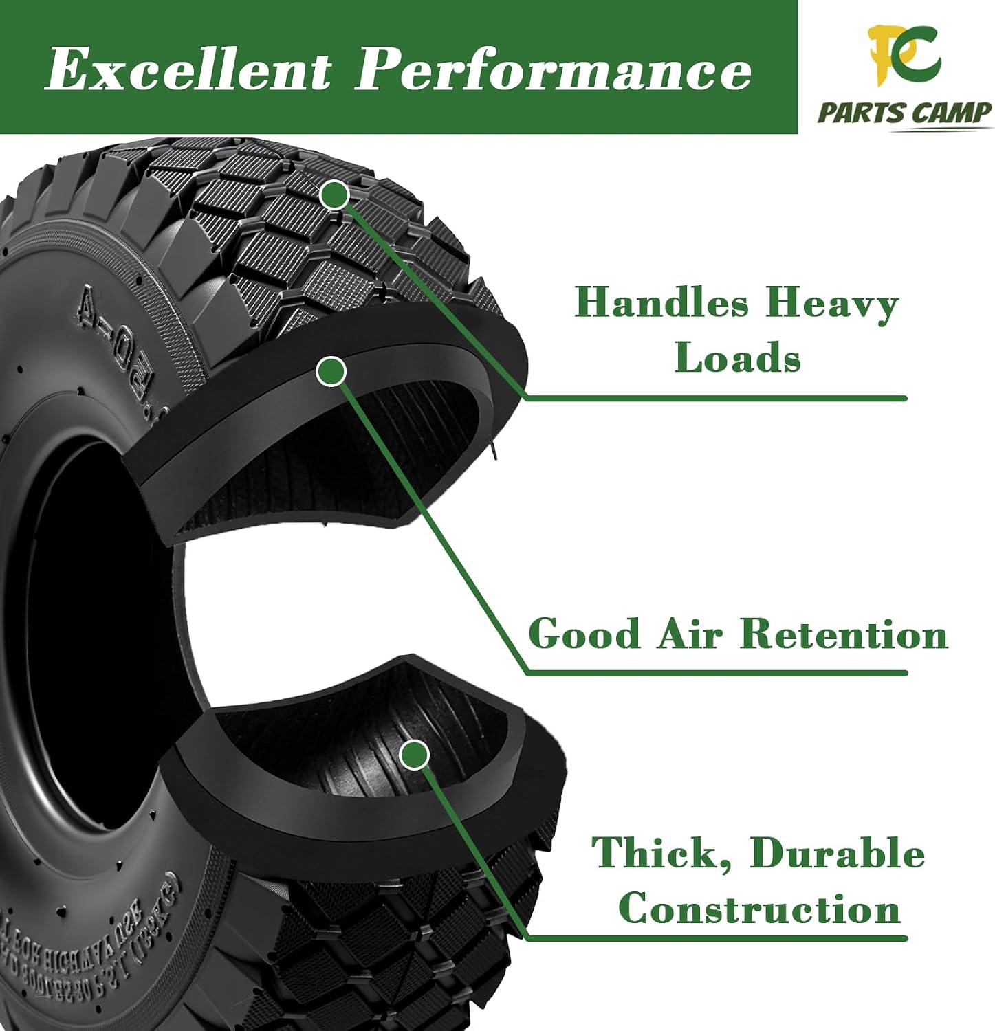 Parts Camp 2 Sets 4.10/3.50-4 Tire and Inner Tube Set with Bent Valve Stem (Sometimes Also Fits 4.10-4, 410-4) Replace Lawn Mower/Hand Truck/Wheelbarrow/Snowblower/Generator/Go Kart with Patch Kit