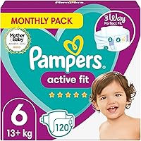 Pampers Baby Nappies Size 6 (13+ kg/29 Lb), Active Fit, 120 Nappies, MONTHLY SAVINGS PACK, Pampers’ Trusted Fit and...
