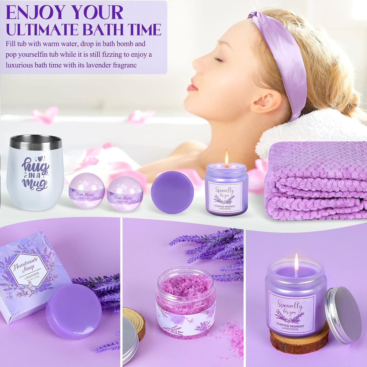 Valentines Day Gifts for Her -12 Pcs Birthday Gifts for Women Mom Her Best Friend Sister Grandma, Self Care Gift Get well Relaxing Spa Thank you Sympathy Gift Basket Set - Image 4